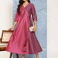 Ahalyaa Colourblocked Printed Wrap Ethnic Dress | Swadesiicart