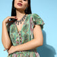 InWeave Women's Soft Green Tiered Short Dress - Swadesiicart