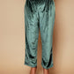 trueBrowns Olive Green Velvet Embroidered Kaftan Kurta Set | Swadesiicart
