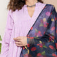 InWeave Women's Mauve Tiered Anarkali Kurta Set - Swadesiicart