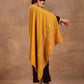 trueBrowns Mustard Velvet Embroidered Shawl | Swadesiicart