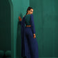 trueBrowns Blue Silk Palazzo Stitched Saree | Swadesiicart