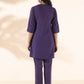 trueBrowns Purple Cotton Relaxed Co-ord Set - Swadesiicart