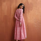 trueBrowns Pink Print Flared Anarkali Kurta Set | Swadesiicart