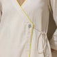 trueBrowns Off White Cotton Linen Angrakha Kurta Pant Set | Swadesiicart