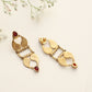 trueBrowns Brass Red Stone Paisley Earrings - Swadesiicart