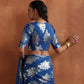 trueBrowns Blue Metallic Blouse | Swadesiicart