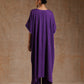 trueBrowns Violet Modal Satin Kaftan Kurta Set | Swadesiicart