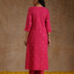 trueBrowns Pink Gold Cotton Yoke Kurta Set | Swadesiicart