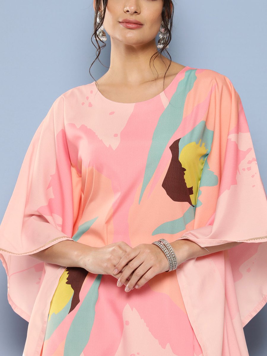 Ahalyaa Women Pink Printed Gotta Patti Kurta with Palazzos | Swadesiicart