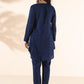 trueBrowns Blue Cotton Dobby Relaxed Co-ord Set - Swadesiicart