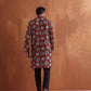trueBrowns Men's Rust Printed Kurta | Swadesiicart