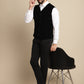 Even Apparels Men's Black Waistcoat with welt pockets | Swadesiicart
