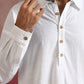 trueBrowns Men's White Cotton Shirt Collar Stylized Kurta Co-ord set - Swadesiicart