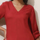 trueBrowns Maroon Viscose Co-ord Set - Swadesiicart