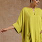 trueBrowns Lime Modal Satin Boxy Fit High-Low Co-Ord Set - Swadesiicart