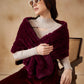 InWeave Women's Burgundy Long Faux Fur Cape - Swadesiicart
