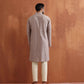 trueBrowns Men's Beige Cotton Dobby Kurta | Swadesiicart