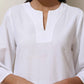 trueBrowns White Cotton Linen Kurta Pant Set | Swadesiicart