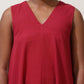 trueBrowns Maroon Cotton Linen Dress | Swadesiicart