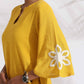 trueBrowns Yellow Cotton Slub Embroidered Straight Kurta Set | Swadesiicart