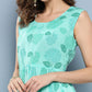InWeave Women's Turquoise Printed Chintz Tiered Sharara Set - Swadesiicart