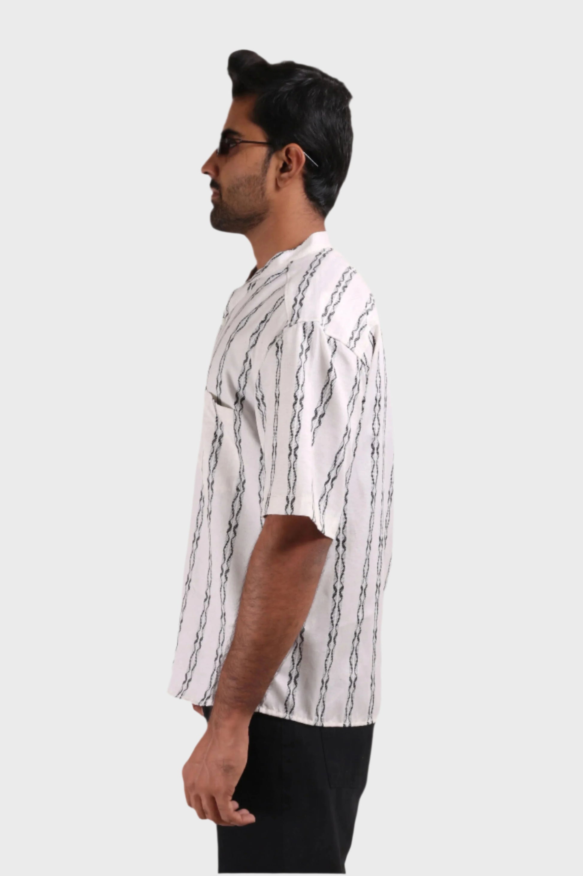 Xkind White Stripes Regular Fit Shirt | Swadesiicart