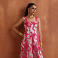 trueBrowns Pink Metallic Straight Kurta Set | Swadesiicart