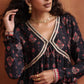 trueBrowns Black Print Flared Anarkali Kurta Set | Swadesiicart