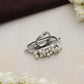 trueBrowns Silver Tone Pearl Drop Ring | Swadesiicart