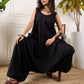 InWeave Black Round Sleeveless Jumpsuit - Swadesiicart