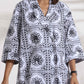 trueBrowns White Cotton Print Jacket Co-ord Set - Swadesiicart