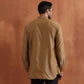 trueBrowns Men's Mustard Cotton Dobby Short Kurta | Swadesiicart