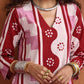 trueBrowns Pink Abstract Print High Slit Kurta Set | Swadesiicart