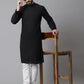 Even Apparels Black Solid Kurta With Band Collar | Swadesiicart