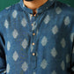 trueBrowns Men's Blue Floral Muslin Silk Printed Co-ord Set - Swadesiicart