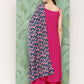 InWeave Women's Fuchsia Strappy Set W Navy Pink Lotus Cr Duptta - Swadesiicart