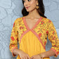 Ahalyaa Floral Print Crepe Empire Midi Ethnic Dress | Swadesiicart