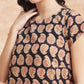 InWeave Women's Black Small Paisley Kalamkari A Line Dress - Swadesiicart