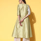 Ahalyaa Women Green Art Silk Fluid Tie-Up Kurta | Swadesiicart