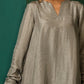 trueBrowns Grey Silk Flared Co-ord Set - Swadesiicart