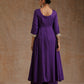 trueBrowns Violet Modal Satin Anarkali Set | Swadesiicart
