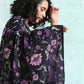trueBrowns Black Printed Velvet Shawl | Swadesiicart