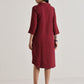 trueBrowns Maroon Short Collared Dress | Swadesiicart