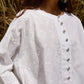 trueBrowns White Cotton Embroidered Relaxed Co-ord Set - Swadesiicart