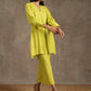 trueBrowns The Penelope - Lime Green Solid Textured Co-Ord Set - Swadesiicart