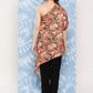 InWeave Women's Mutli Peacock Japanese Art Oneshoulder Top - Swadesiicart