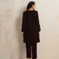trueBrowns Purple Velvet Kurta Co-ord Set - Swadesiicart