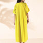 trueBrowns Lime Cotton Front Slit Dress | Swadesiicart