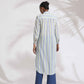 trueBrowns White Cotton Multi Stripe Shirt Kurta Set | Swadesiicart